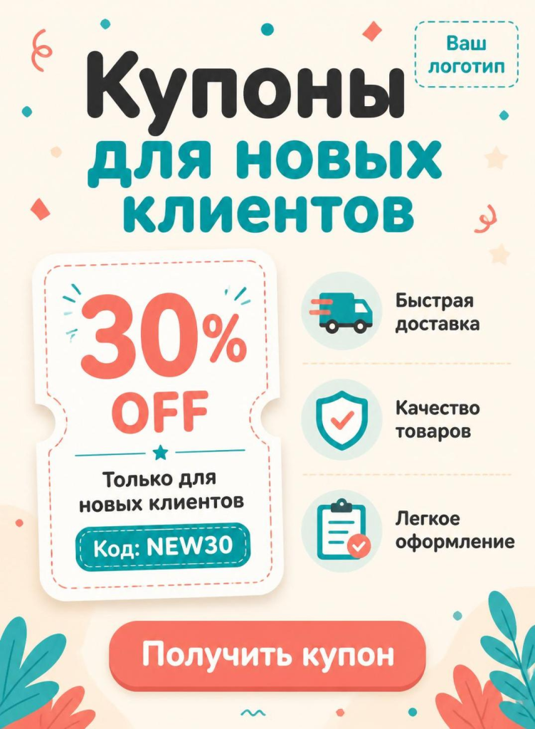 Купоны для новых клиентов