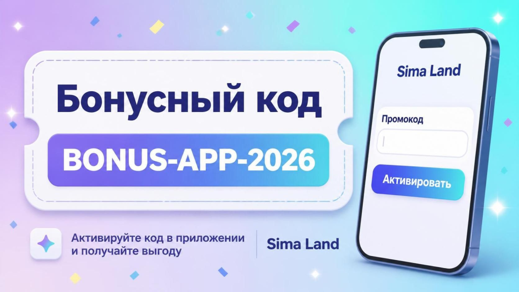 Бонусный код для мобильного приложения Sima Land