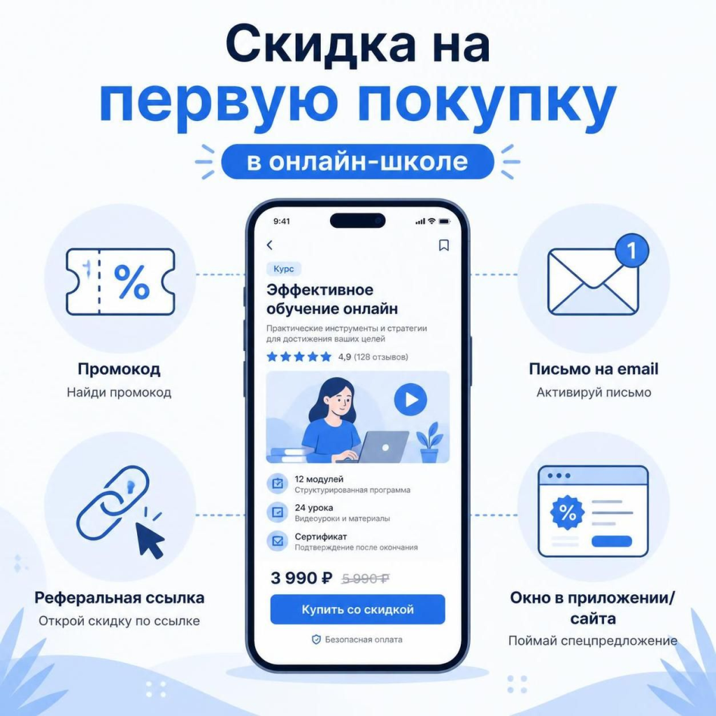 Скидка на первую покупку в онлайн-школе Умскул