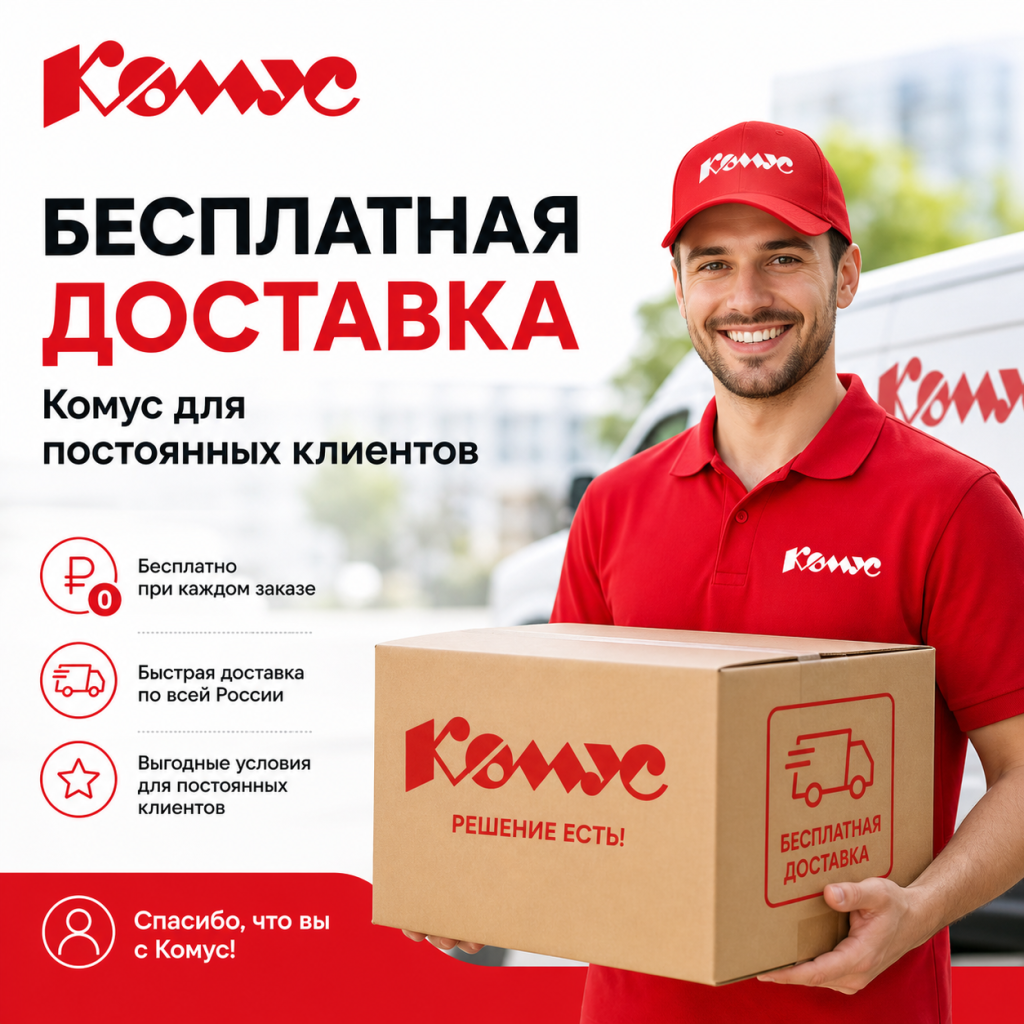 Бесплатная доставка Комус для постоянных клиентов