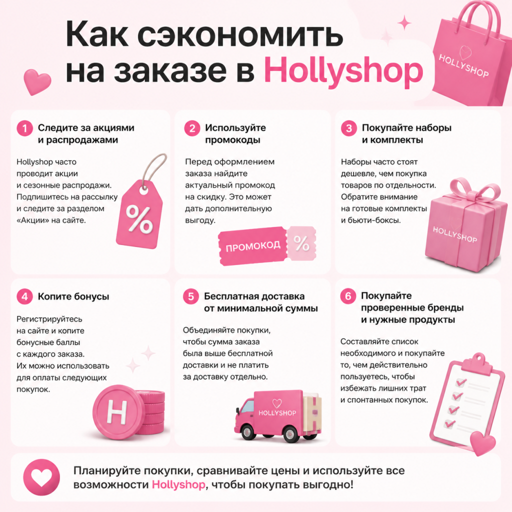 Как сэкономить на заказе в Hollyshop