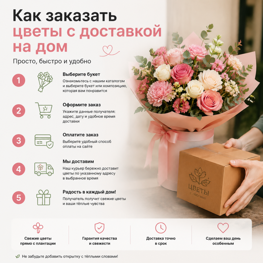 Как заказать цветы с доставкой на дом