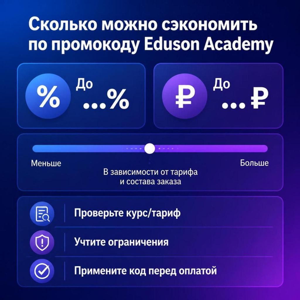 Сколько можно сэкономить по промокоду Eduson Academy