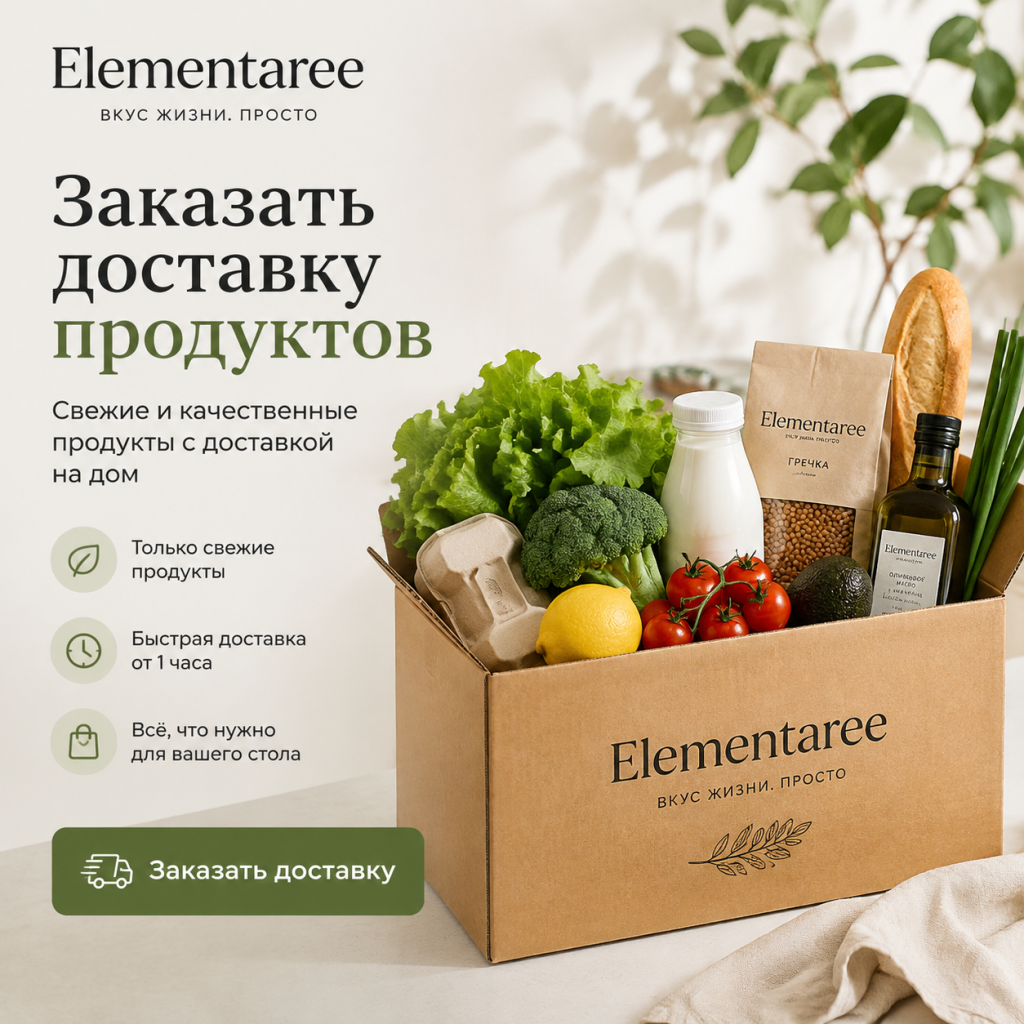 Заказать доставку продуктов в Elementaree