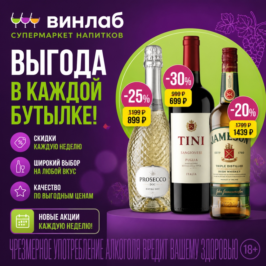 Акции ВинЛаб на напитки