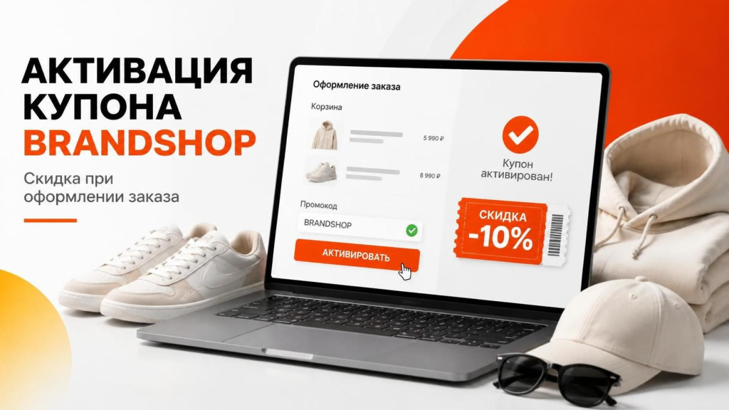 Активация купона Brandshop при оформлении заказа