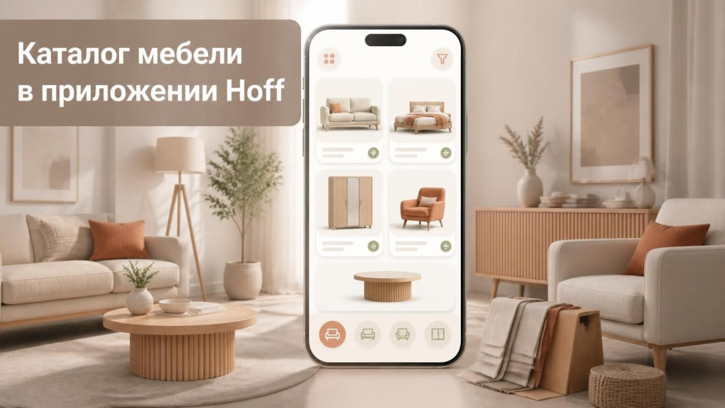 Каталог мебели в приложении Hoff