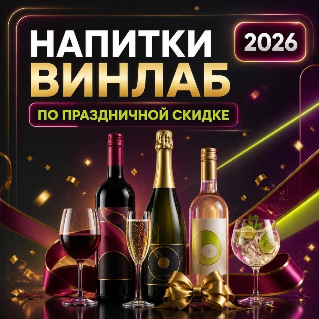 Напитки Винлаб по праздничной скидке