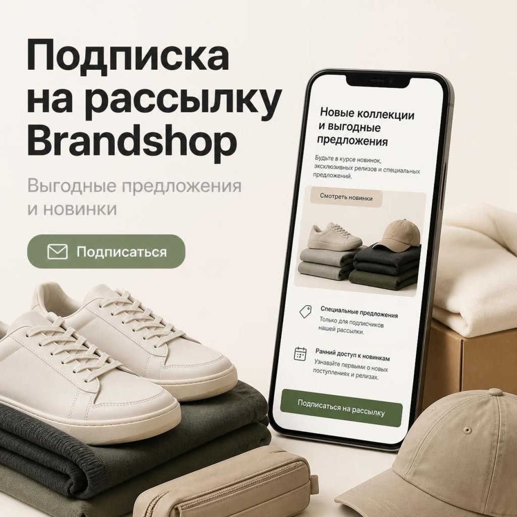 Подписка на новостную рассылку Brandshop