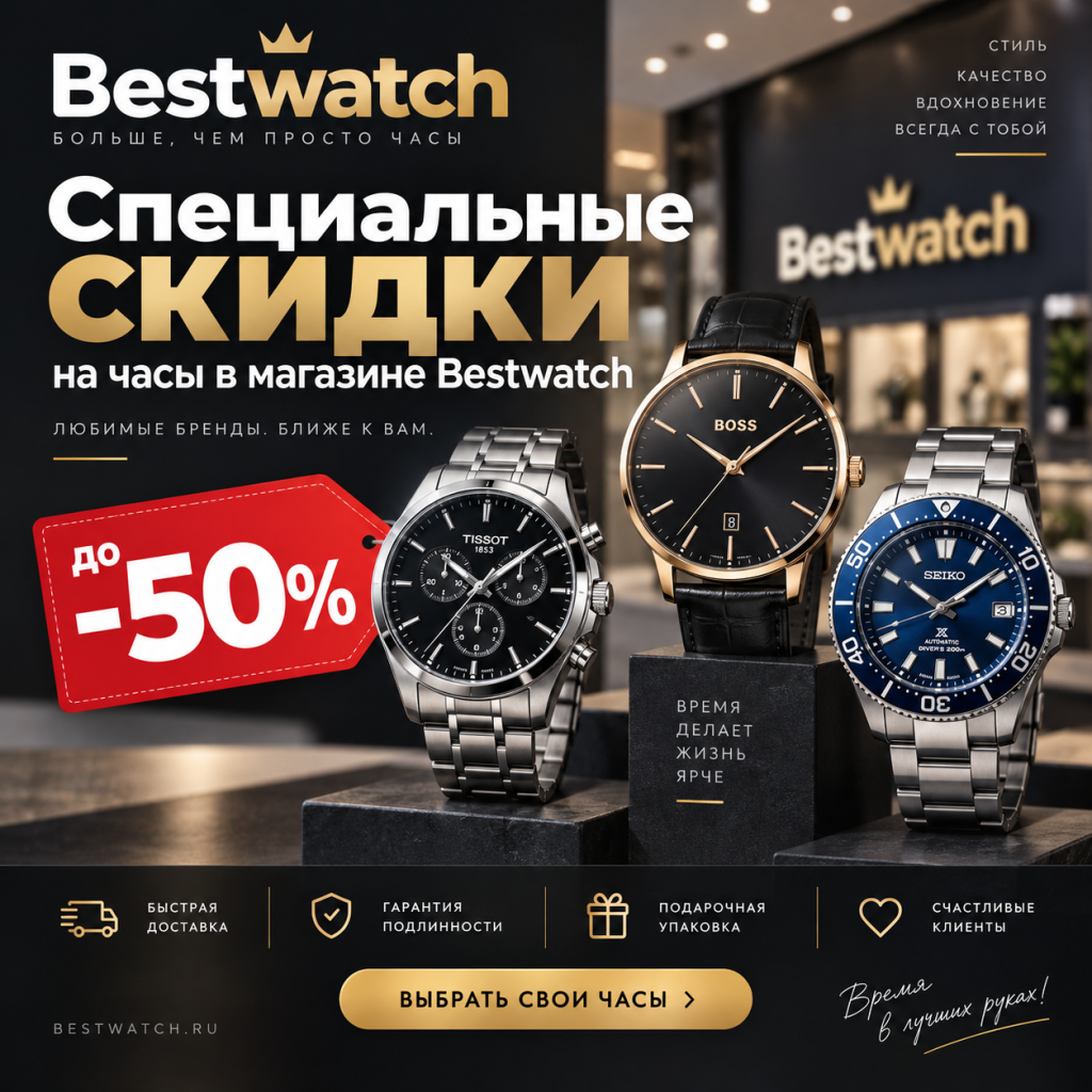 Скидки на часы в магазине Bestwatch