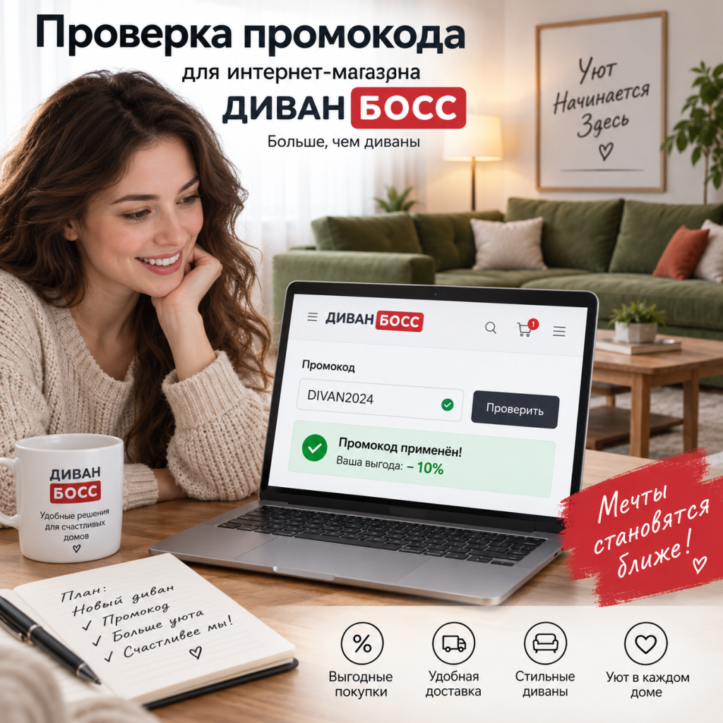 Проверка промокода для интернет-магазина Диван Босс