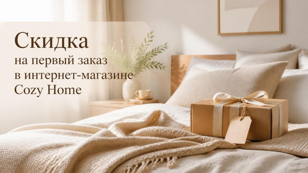 Скидка на первый заказ в интернет-магазине Cozy Home